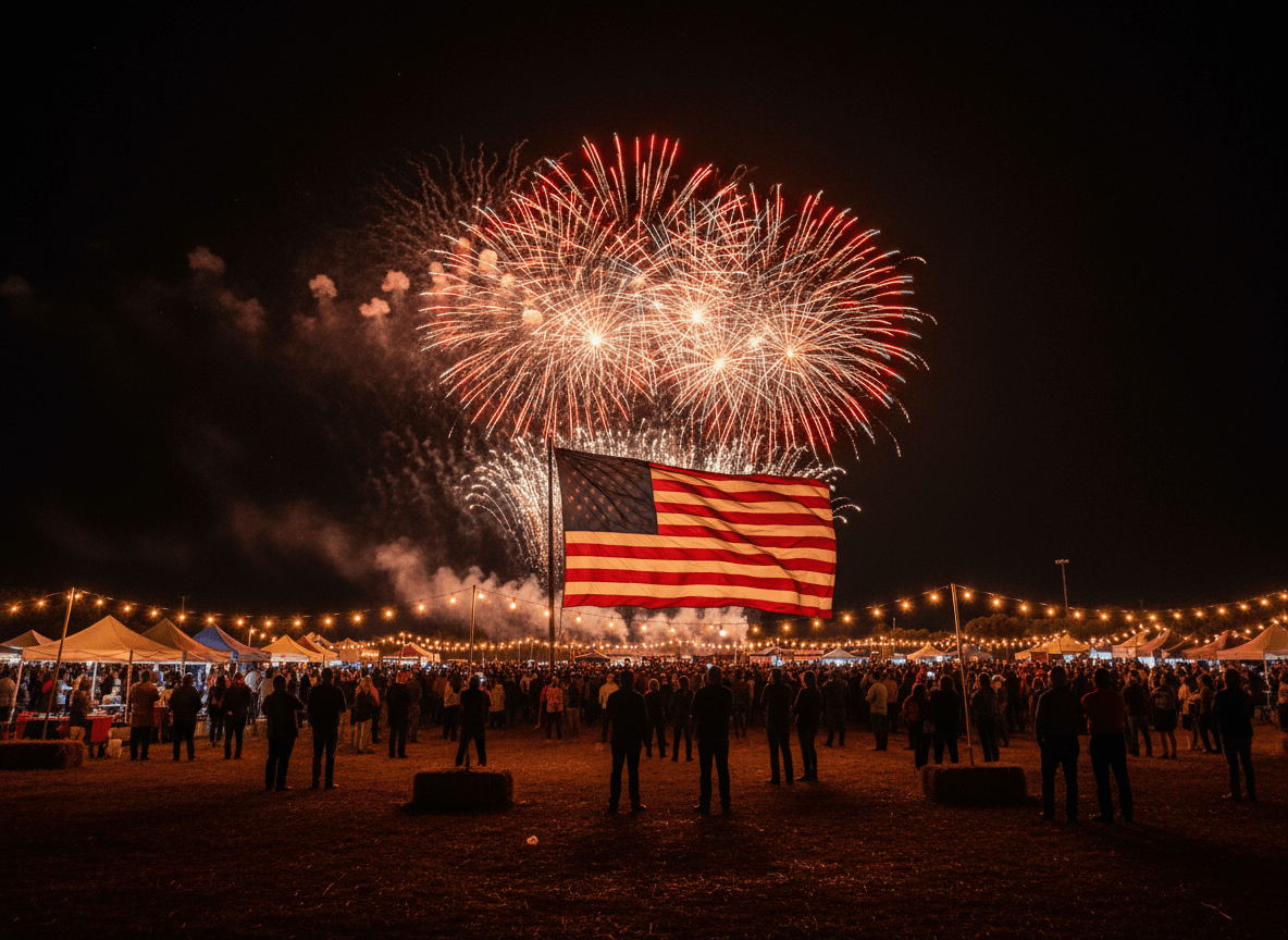 Public events at The Benjamin Guard — fireworks over the range